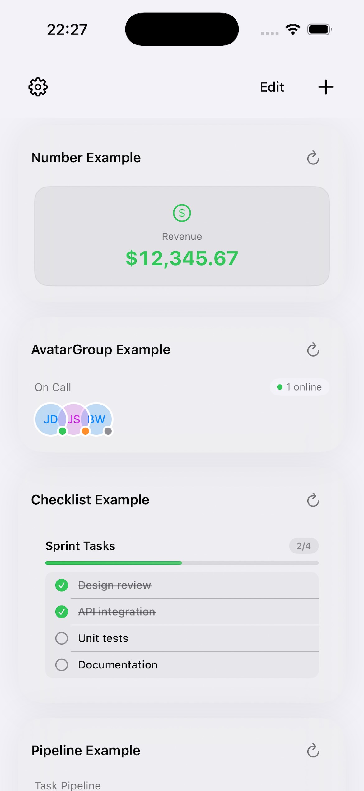 TailStats iOS app showing cards